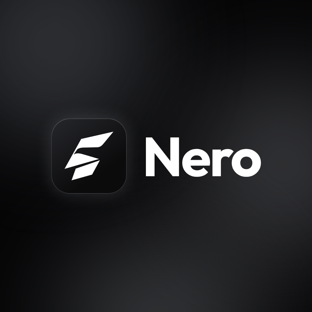 Nouveau logo Nero, emblème blanc sur icône noire