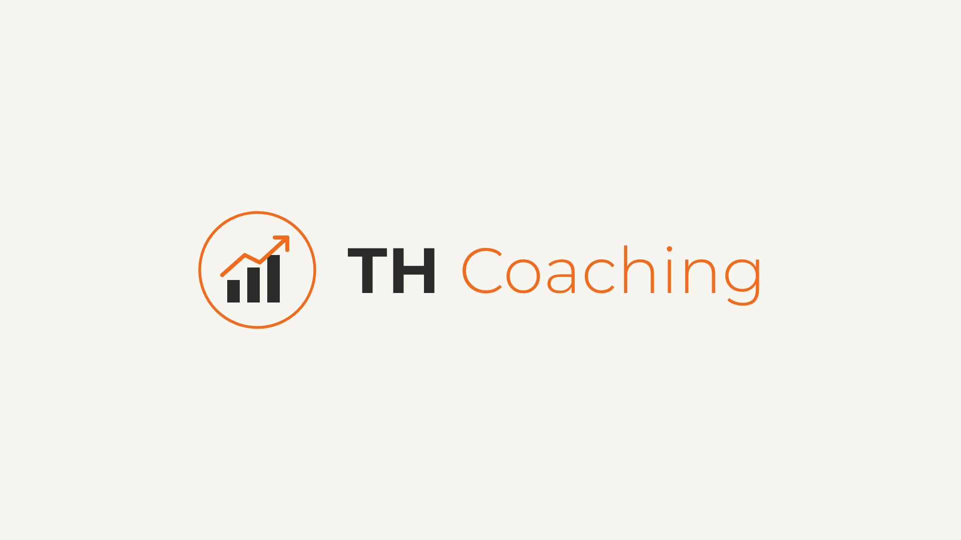 Ancien logo TH Coaching, graphique orange cerclé sur fond clair